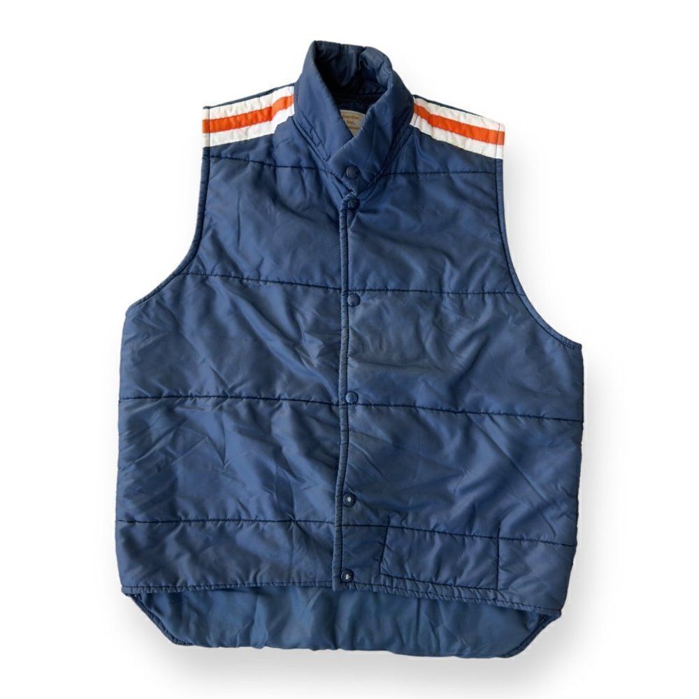 Bombardier Mode Inc. Vintage 70s Vest Navy/White/Orange Men's Medium (M)